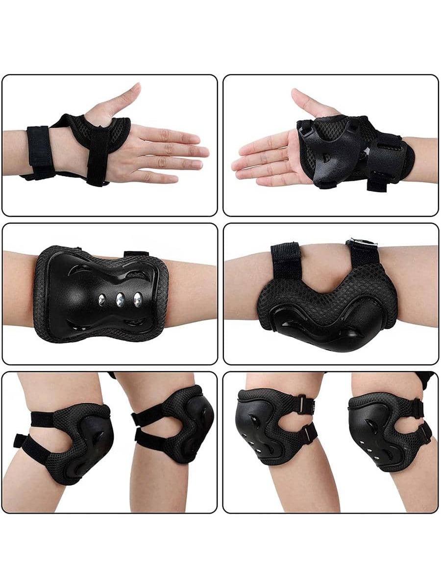 6個入り子供用保護具セット（3～15歳向け）、スケートボード - Mountain Biking Elbow Pads のレビューと価格